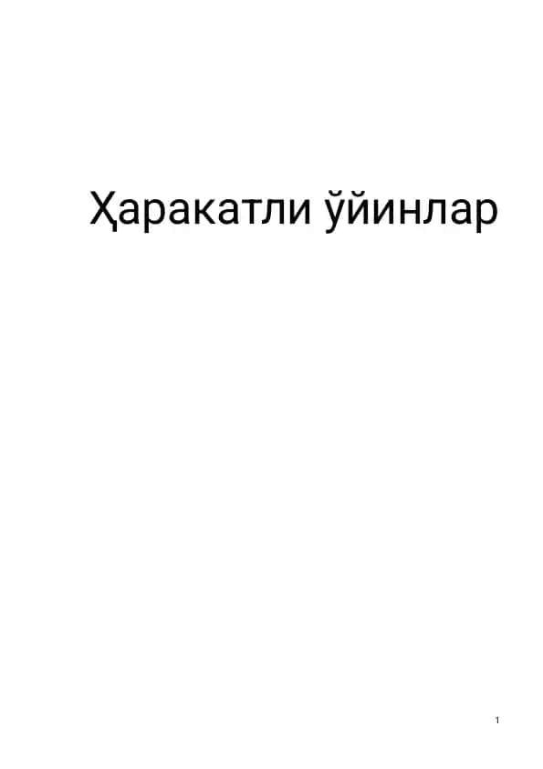 Harakatli oyinlar toplami 1