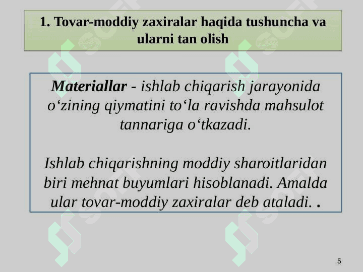 BYUDJET TASHKILOTLARIDA TOVAR MODDIY ZAHIRALAR HISOBI 5
