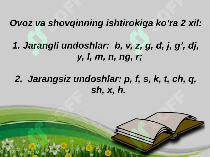 Undosh tovushlar yuzasidan o’tilganlarni takrorlash 7