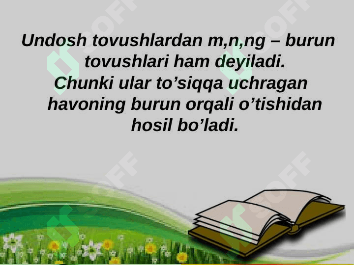 Undosh tovushlar yuzasidan o’tilganlarni takrorlash 8