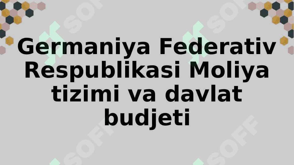 Germaniya moliya tizimi 4