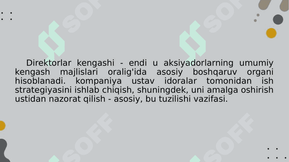 Direktorlar kengashining vazifalari 4
