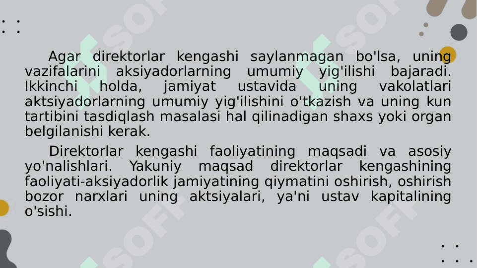 Direktorlar kengashining vazifalari 6