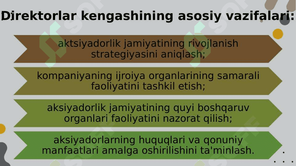 Direktorlar kengashining vazifalari 7