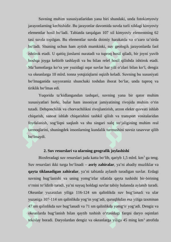 Suv resurslarini muhofaza qilish va ulardan samarali foydalanish 4
