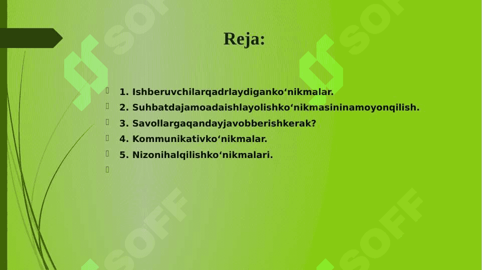 HAMKORLAR VA MIJOZLARDA YAXSHI TAASSUROT HOSIL QILISH USUL VA TALABLARI. 2