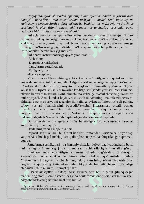 PUL AYLANMASI VA UNING TARKIBI 6
