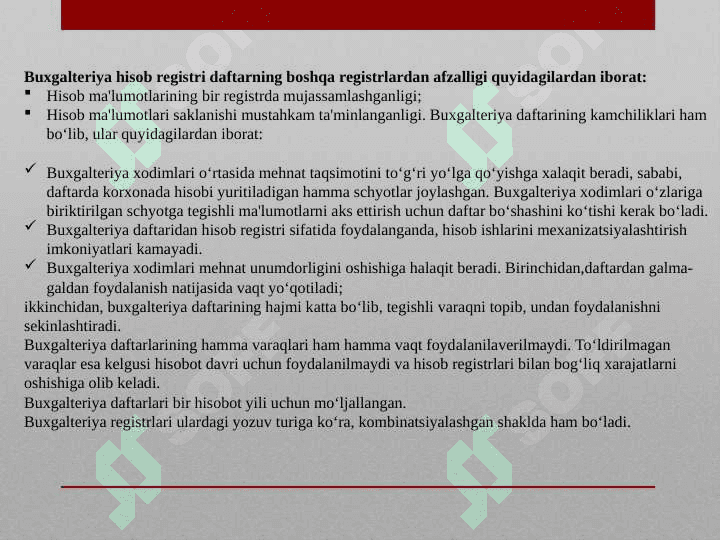 HISOB REGISTRLARI, ULARNING AHAMIYATI VA TURLARI 6