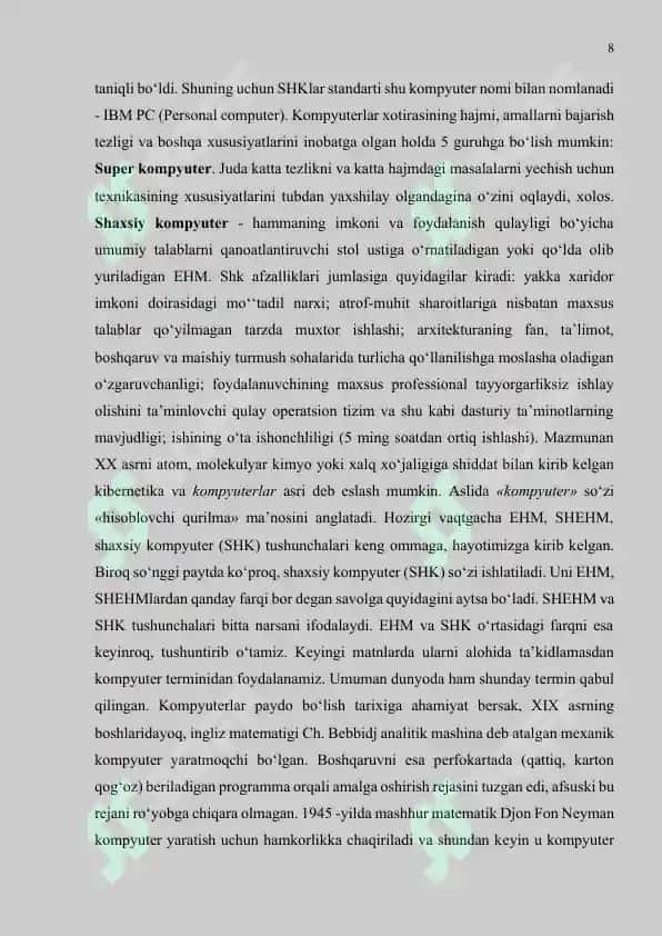Kompyuterning dasturiy ta’minoti 8