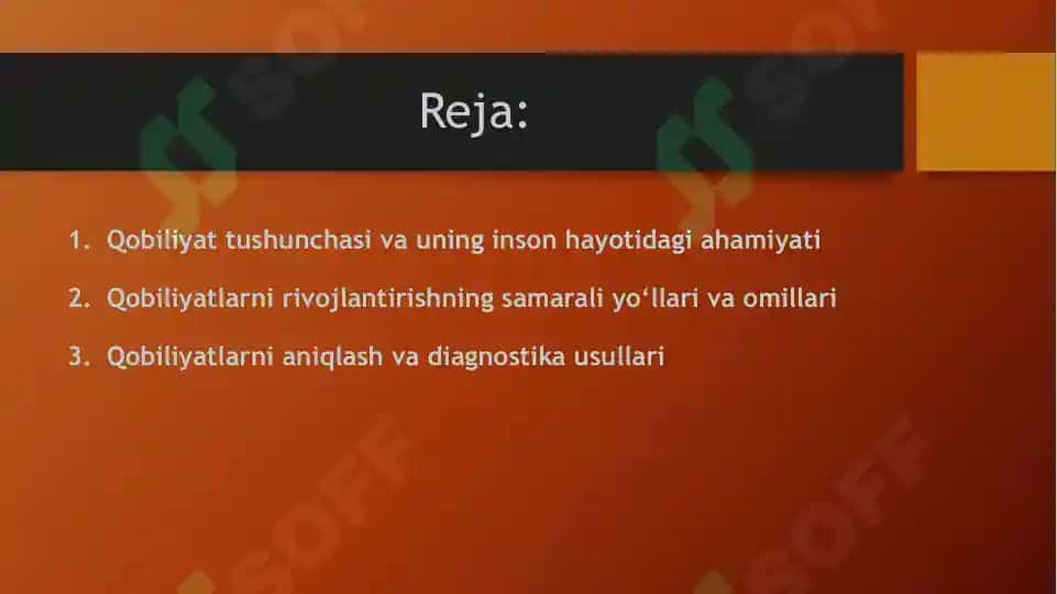 Insonning qobiliyatlarini rivojlantirish va diagnostikasi 2