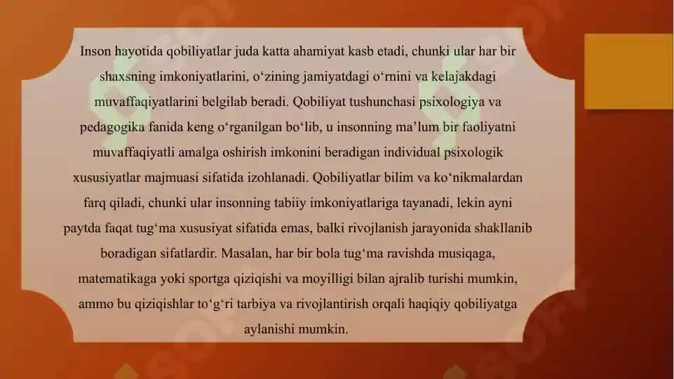 Insonning qobiliyatlarini rivojlantirish va diagnostikasi 3