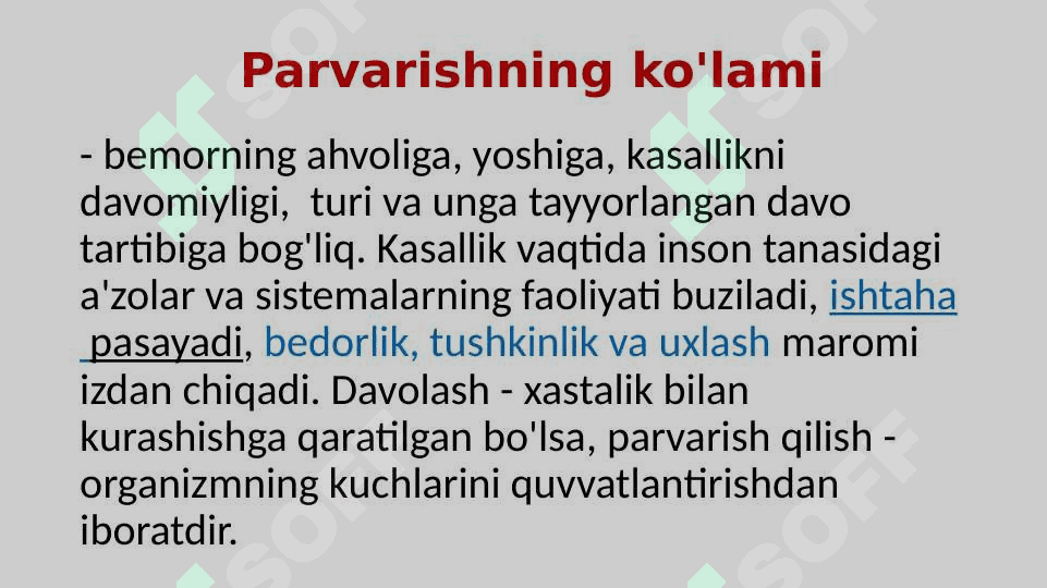 Bemorni parvarish qilish 5