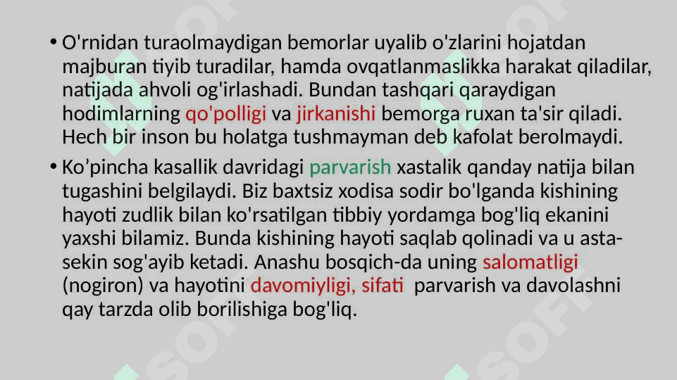 Bemorni parvarish qilish 7