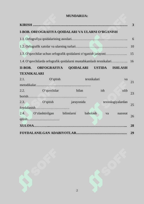 Orfografiya qoidalari ustida ishlash texnikasi. 2