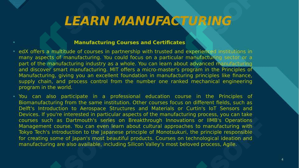 LEARN MANUFACTURING 4