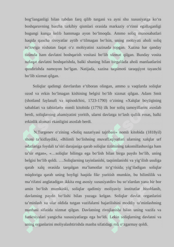 AKSIZ SOLIGINI UNDIRISH SABABLARI VA UNI SOLIQLAR TIZIMIDA TUTGAN O’RNI. 7
