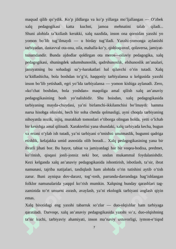 Oʻquvchilarni. tarbitalashda tarbiyaviy mashgʻulotlarning ahamiyati 7