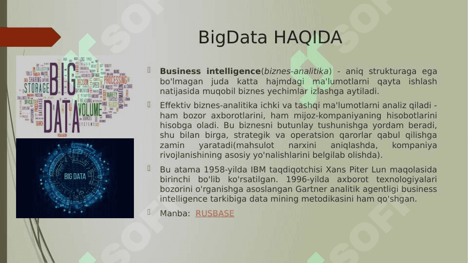 Zamonaviy biznesdagi BigData xususiyatlari va roli 3
