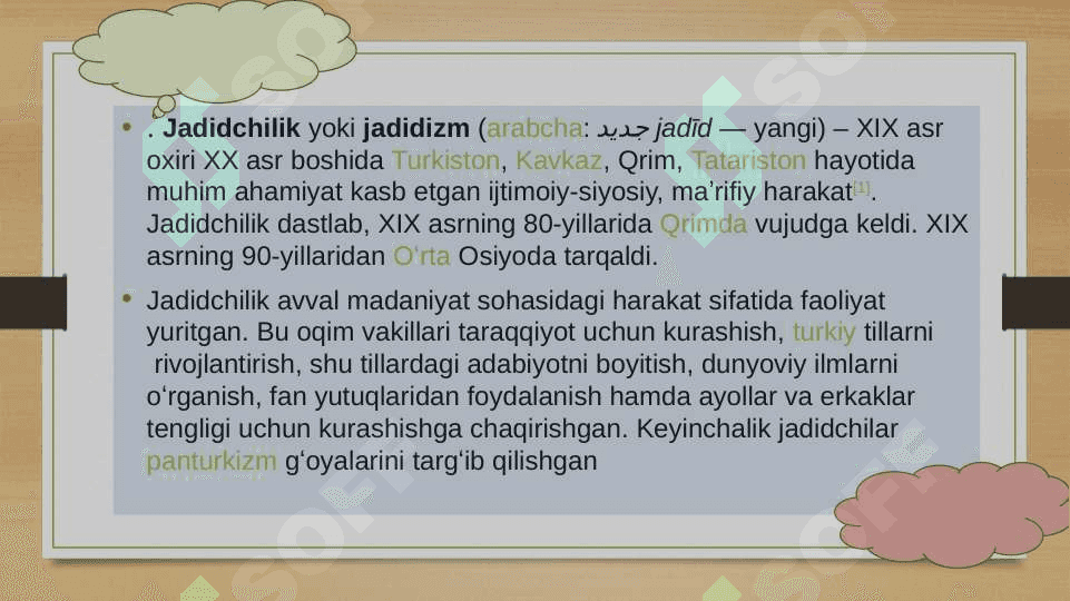 Jadid adabiyoti vakillari ijodi. 2