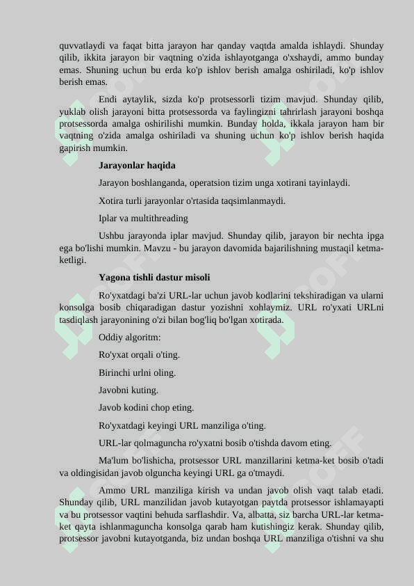 MULTIDASTURLASH VA MULTIPROTSESSORLASH 2