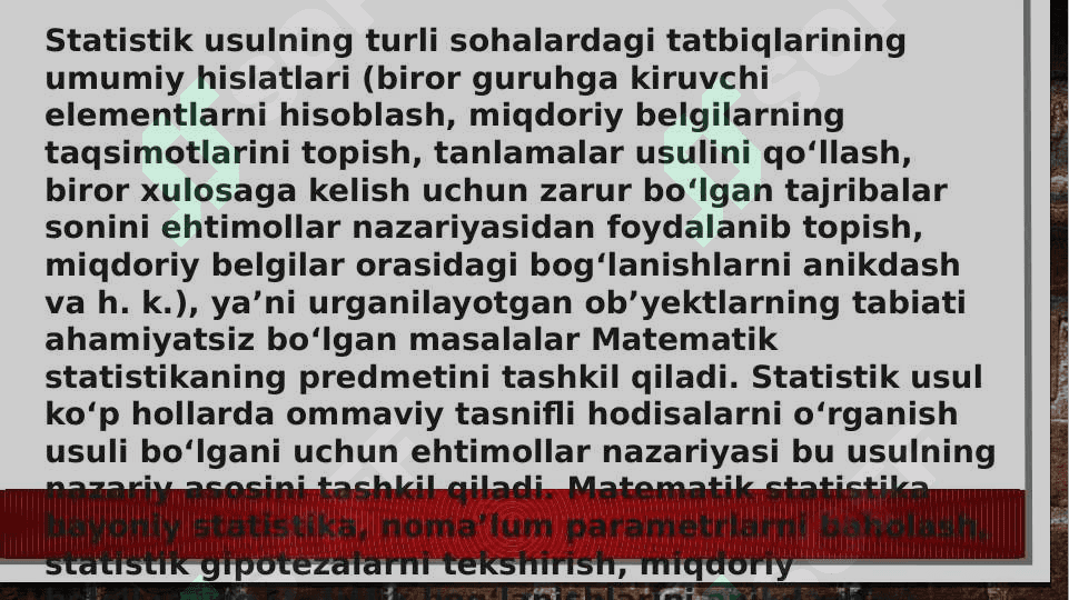 matematik statistikaning   vazifalari , tanlanmaning statistik taqsimoti statistik taqsimotning grafik tasviri 4