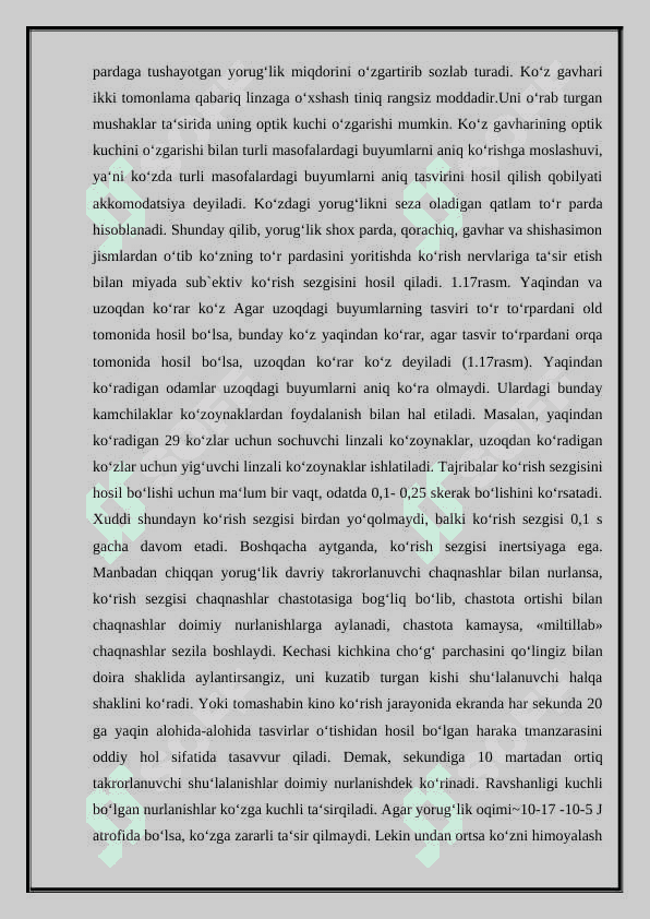 Ko’z optik sistema sifatida. 3