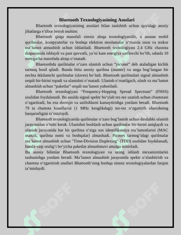 BLUETOOTH SIMSIZ TEXNOLOGIYASI 4
