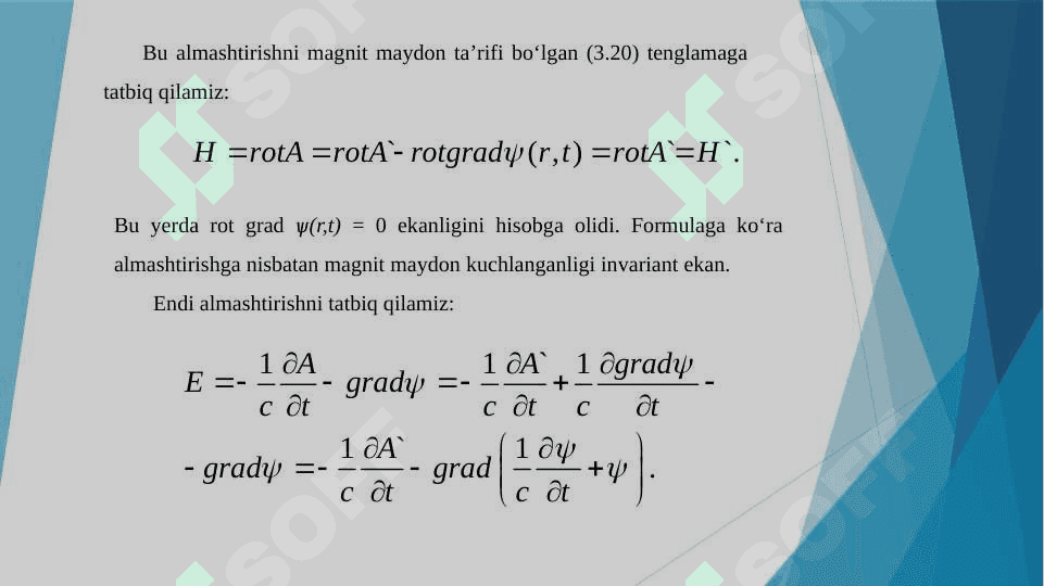 Tekis harakatlanayotgan zaryadning maydoni 4