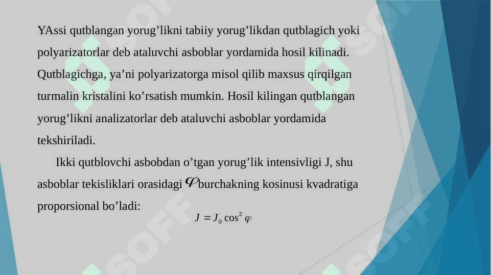 Yorug’likninig qutblanishi 4