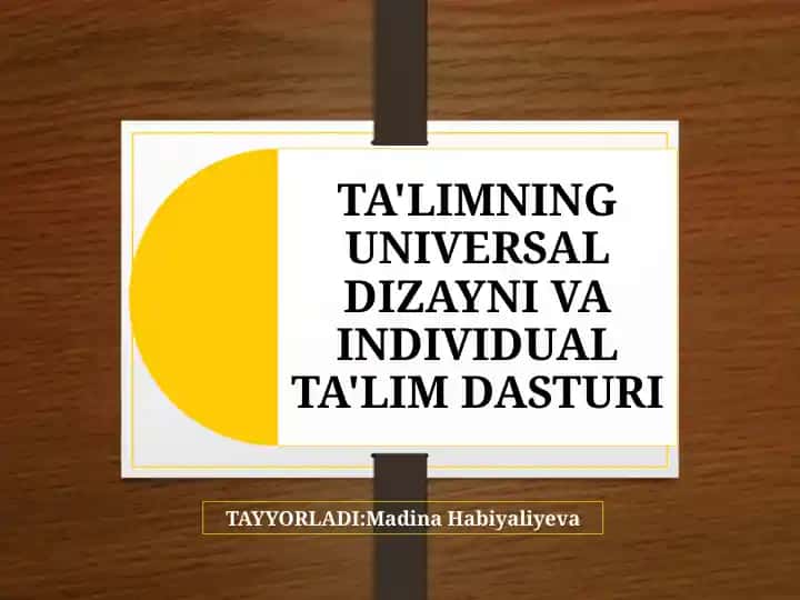Ta'limning universal dizayni 1