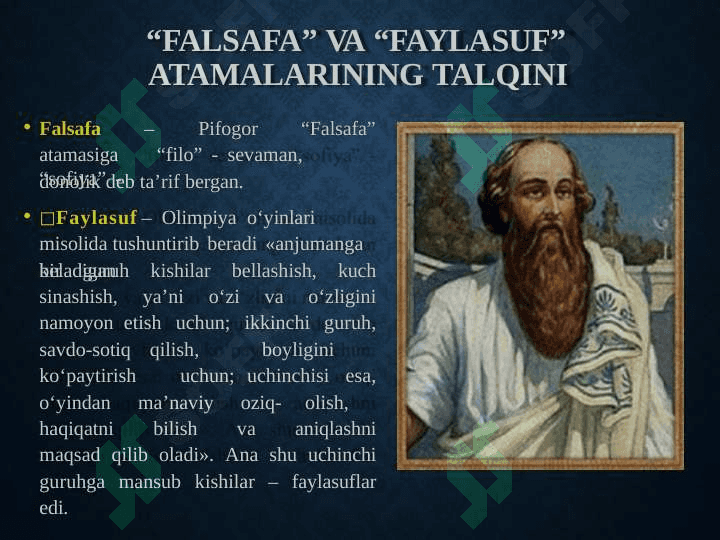 Falsafa fanining predmeti, mazmuni va jamiyatdagi roli 7