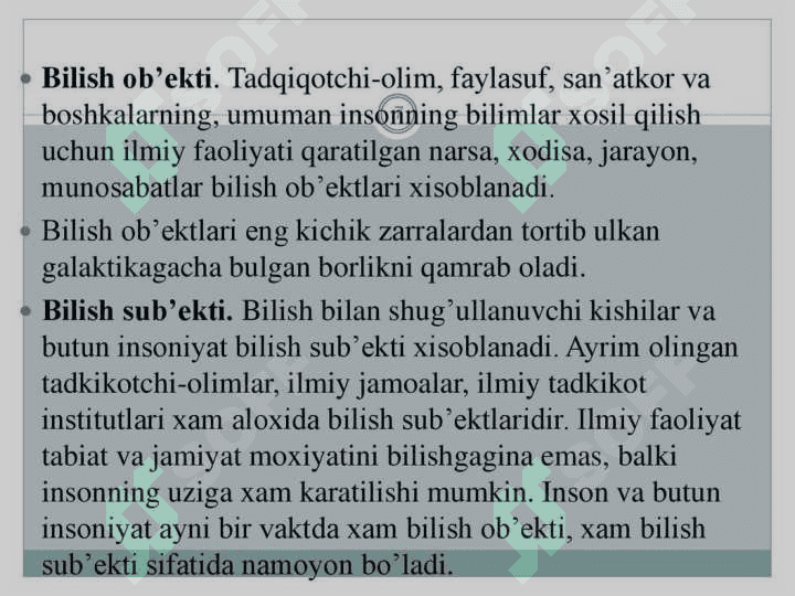 Bilim falsafasi haqida umumiy ma'lumot 7
