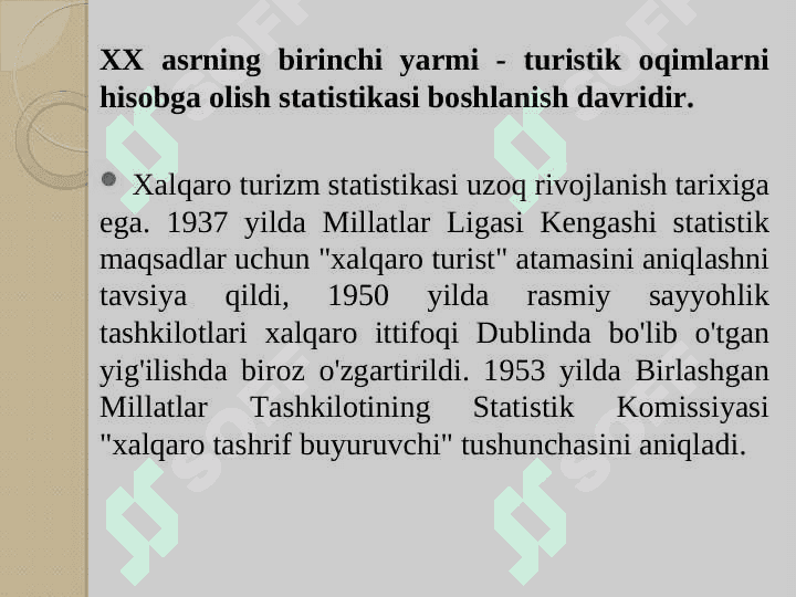 Xalqaro turizm statistikasi 2