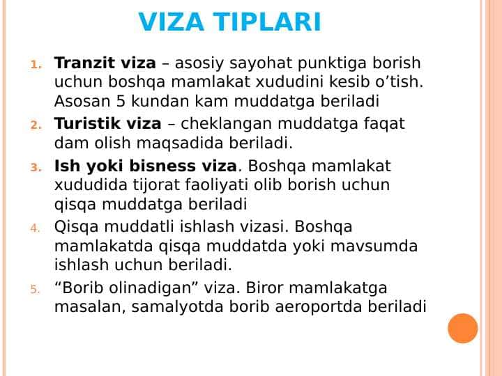 Viza tiplari 1
