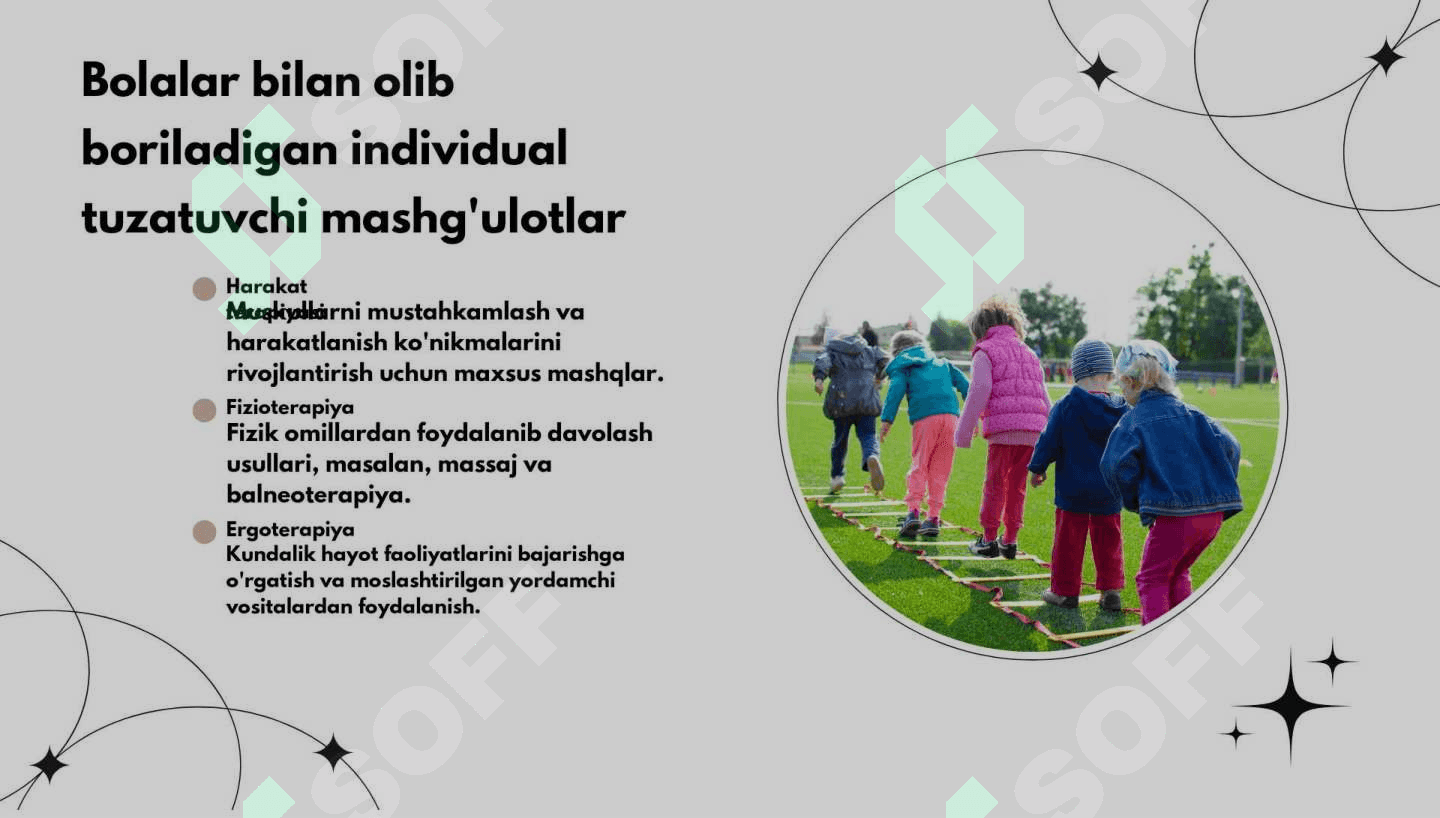Tayanch harakat tizimi funksiyasilari buzilgan bolalar bilan tuzatuvchi ishlarning mazmuni va metodikasi 7
