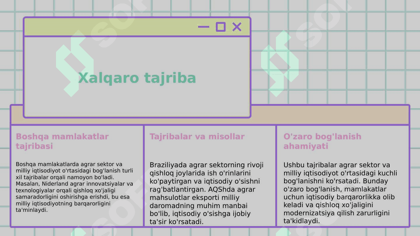 Agrar sohaning milliy iqtisodiyotda tutgan o'rni 5
