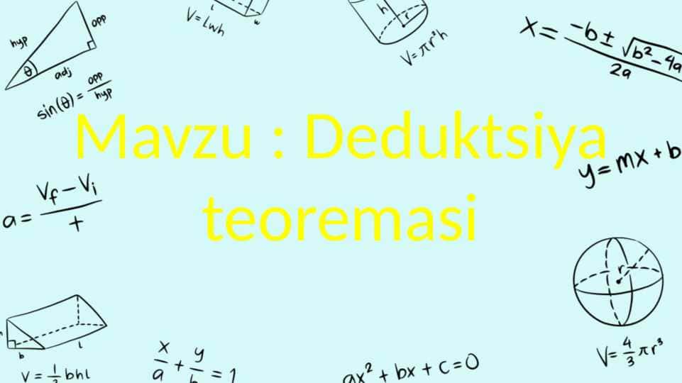 Deduktsiya teoremasi 1