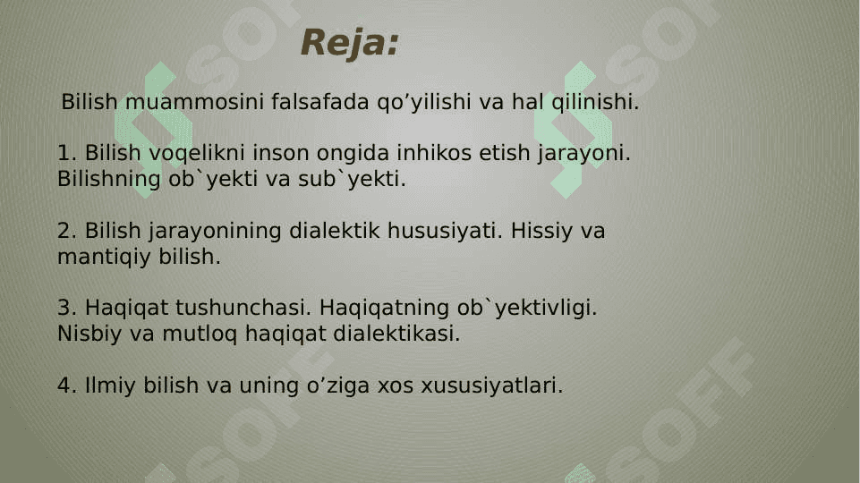 Bilish falsafasi 2