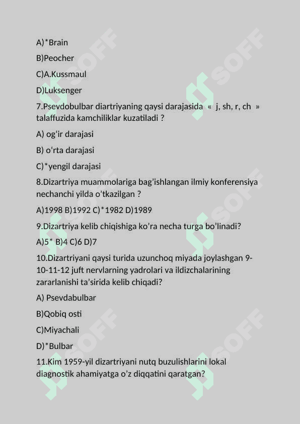 Dizartiriya test 2