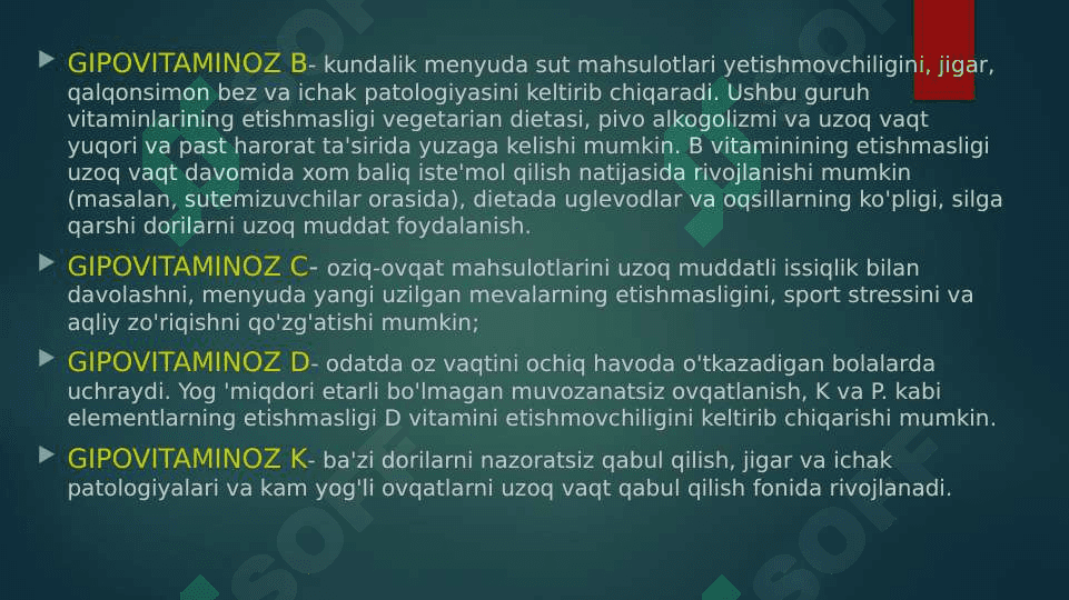 BOLALARDA GIPERVITAMINOZ VA GIPOVITAMINOZ 3