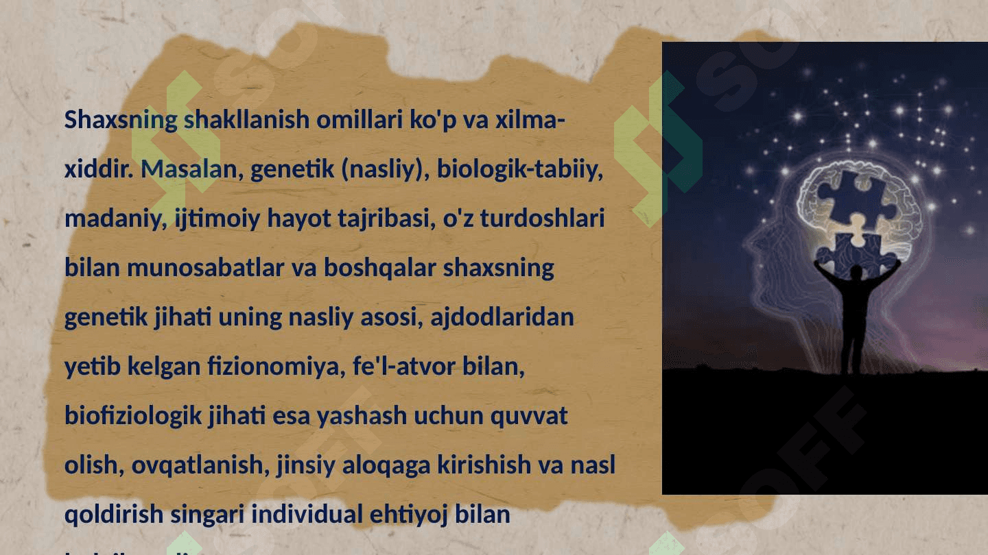 Tafakkur,intellekt, kreativlik va Shaxs ijtimoiylashuvi. Faoliyat va Motivatsiya 7