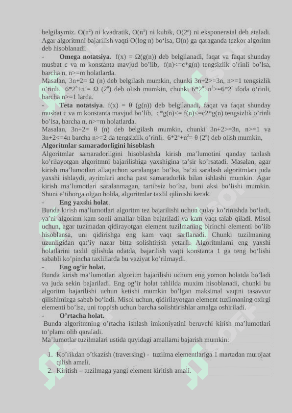 Asosiy ma’lumotlar tuzilmalarini tasniflash. Abstrakt ma’lumotlar turlari 4