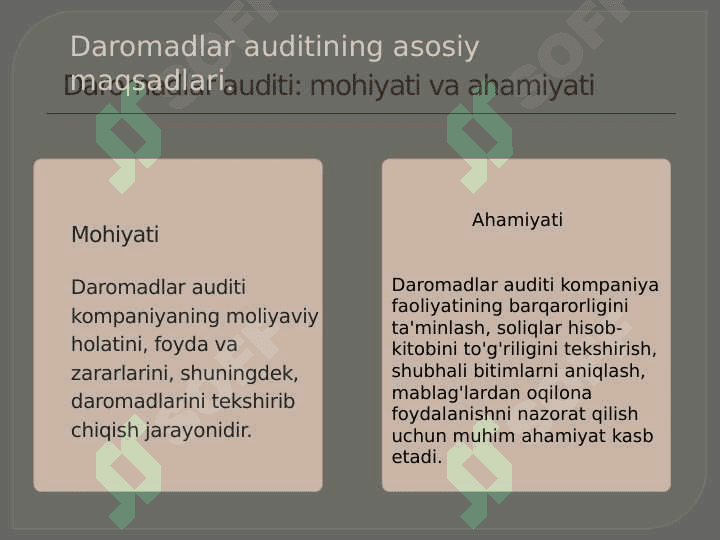 Daromadlar auditi 3