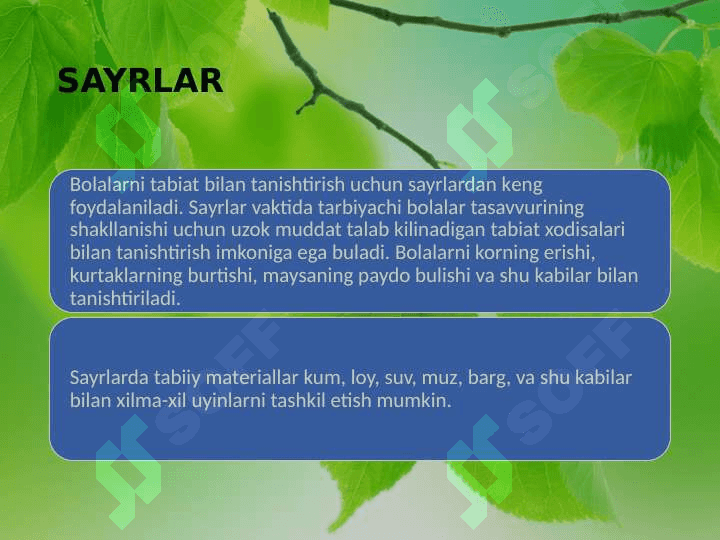 MTTda bolalarni tabiat bilan tanishtirish vazifalari 7