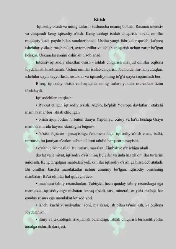 Iqtisodiy o`sish omillari va uning tahlili 2