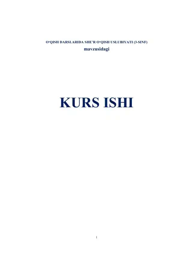 O‘QISH DARSLARIDA SHE’R O‘QISH USLUBIYATI (3-SINF)