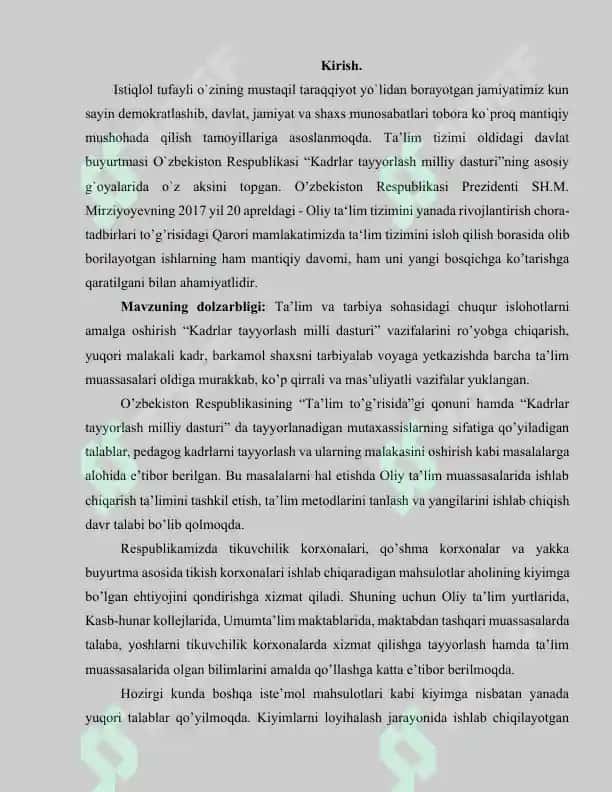 O’g’il bolalar tungi kiyimi asos chizmasini konstryksiyalsh va modellashtirish, maketlarni tayyorlash, texnologik xarita yaratish. 3