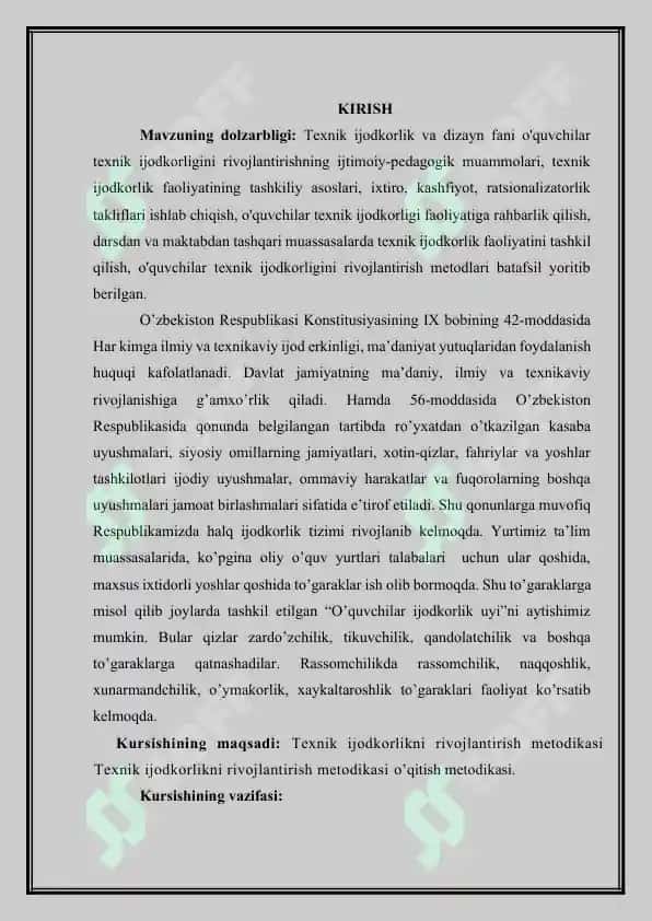 O’quvchilar texnik-ijodkorligi mazmunini asosiy yo'nalishlarini rivojlantirish 2