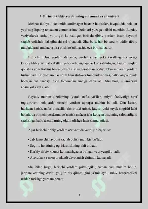 Mehnat faoliyatida birinchi tibbiy yordam 3