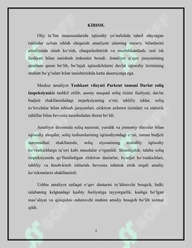 Parkent tumani soliq inspeksiyasi faoliyati va iqtisodiy ahamiyati 2